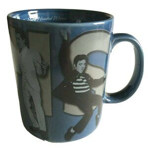 Elvis Presley Coffee Mug Vandor 2002 Registered Trademark Blue 16 Oz